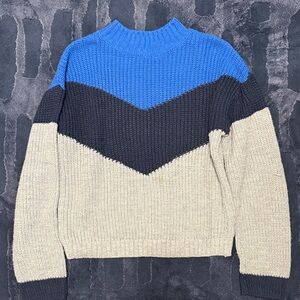 Blue and Black Chevron Sweater